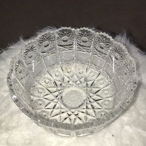 Vintage Imperlux Crystal Serving Bowl Genuine Handcut Lead Crystal